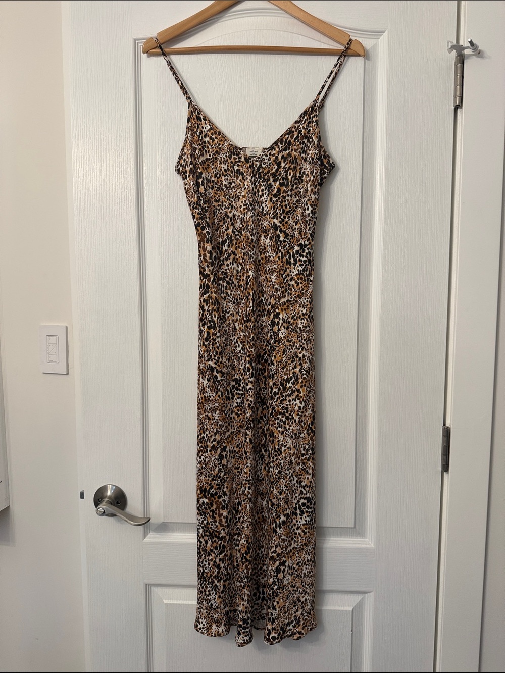 Wilfred Leopard-Print Slip Maxi Dress in Brown & Black